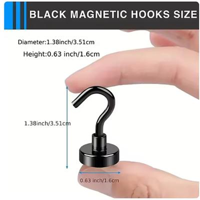 6Pcs Strong Magnetic Hooks Punch-Free Wall Magnet Hook for Keys Coat Hanging Hanger Kitchen Fridge Bathroom Office Organizer