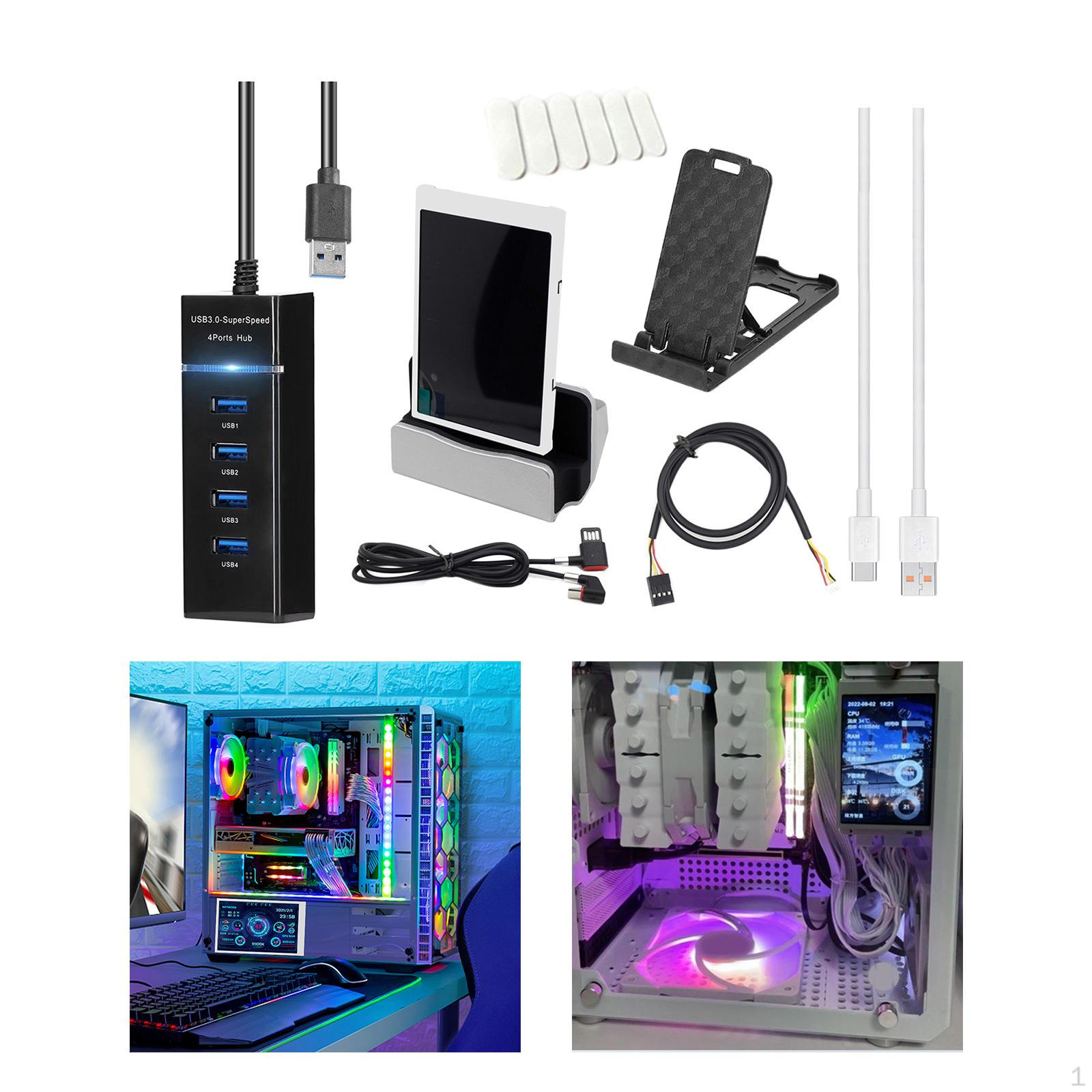 

3.5 inch IPS USB Mini sub Screen Set PC Temperature Display Horizontal Vertical Sturdy with білий