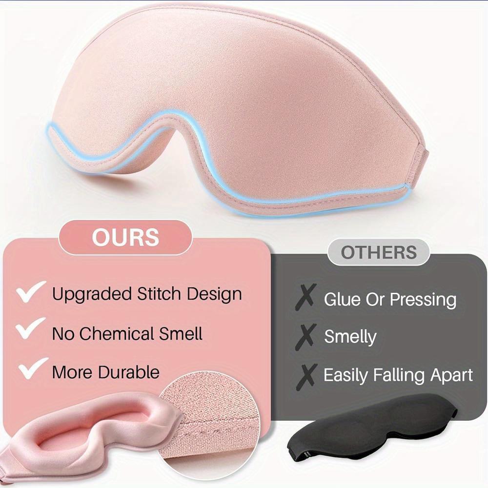 3D Sleep Eye Mask Zero Eye Pressure 3D Contoured Sleeping Mask Soft Comfort Eye Shade Cover 100% Block Out Light