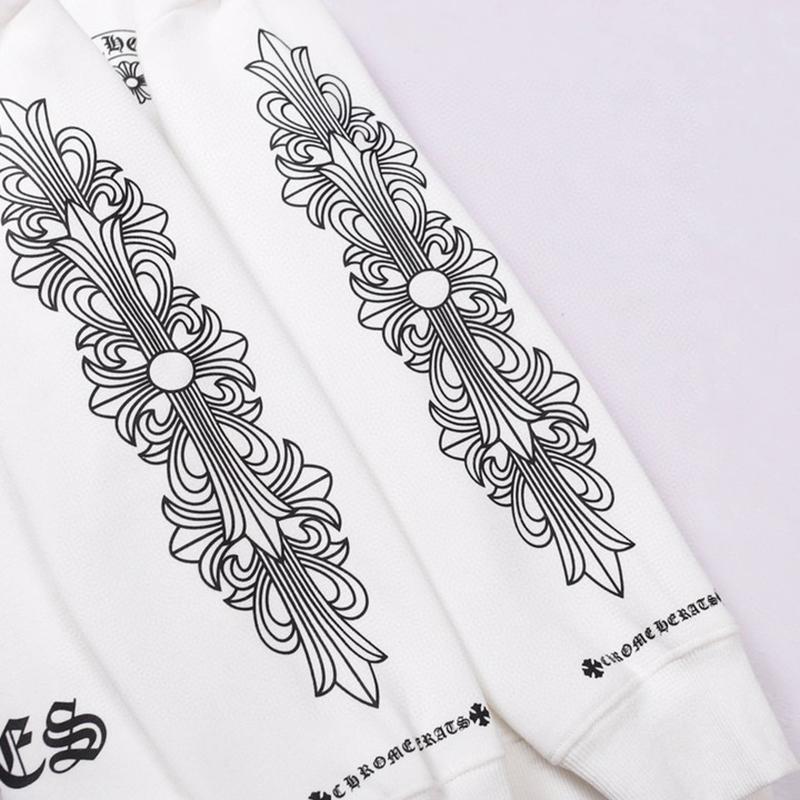 815 CHROME HEARTS 2025 Høst og Vinter Ny Pluss Størrelse Klassisk Stil Logo Hettegenser, Egnet for Par å Bruke