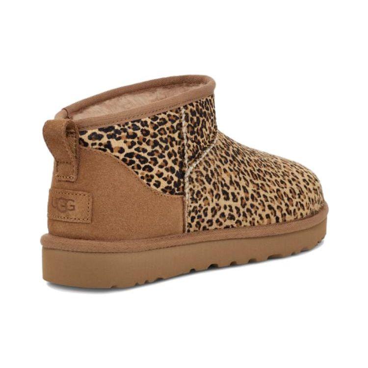 UGG  Classic Ultra Mini Speckles Boot Leopard Print Women Sneakers Brown Chestnut 1149270-CHE