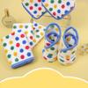 Round Dot Coral Fleece Cloth Kitchen Dishwashing Cloth Thickened Absorbent Dishwashing Square Towel Household Towel with Hanging Rope Hand Towel