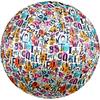 1pc Abstract Alphabet Art Colorful Number Outdoor Sports Football, Size 5, Comfortable And Durable Feel,Gift yy26060425