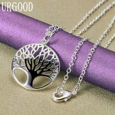 925 Sterling Silver Tree of Life Pendant Necklace Wedding Fashion Jewelry