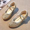 Children's High Heels Fashion Spring Autumn Girls' Single Shoes Little Girls Gold Silver Non-Slip Shoes Host Performance Shoes