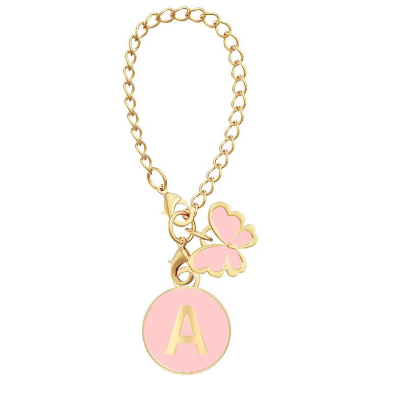 Butterfly Heart Cup & Plate Pendant with English Letter Charms