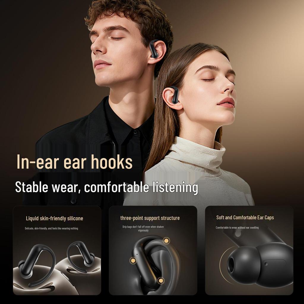 Smart M145 Ear-hook Bluetooth Earphones with Semi-in-Ear, Open Design, and Dual Digital Display.