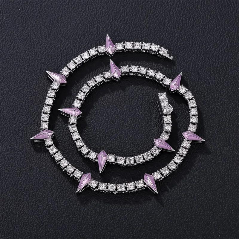 

Новая хип-хоп 4мм теннисная цепочка капля воды блестящая с цветными стразами ожерелья для мужчин женщин чокер ювелирные изделия подарок на вечеринку 18 16inch