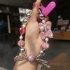 Phone Strap Dense Diamond Bow Beaded Bracelet Hanging Rope Flash Diamond Handheld Wrist Ornament Clip Style Phone Case