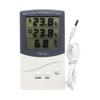 Monitor Higrómetro de Temperatura para Interiores y Exteriores con Cable Remoto, Pantalla de Visualización y Vista del Nivel de Humedad para Observación en Ventana de Oficina en Casa y Escritorio