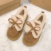 Fashion Aphixta Brown Butterfly Knot Winter Ankle Boots Slip On Women Winter Boot Flat With Women Snow Boots Winter Warm Shoes Outdoor