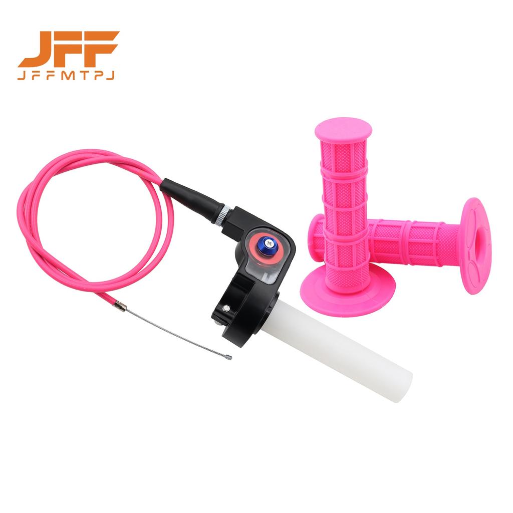 Motorcycle visual 1/4 Quick Turn Throttle Grips Settle twist gas throttle handle+980MM Throttle Cable Dirt Pit Bike Motocross Throttles 2