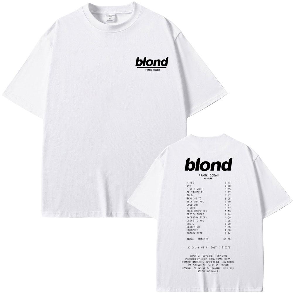 Rapper Frank Oversized T-shirts Blond Graphic Tshirt Ocean Hip Hop T Shirt Unisex Fashion Short Sleeve Tees Male Vintage Streetwear