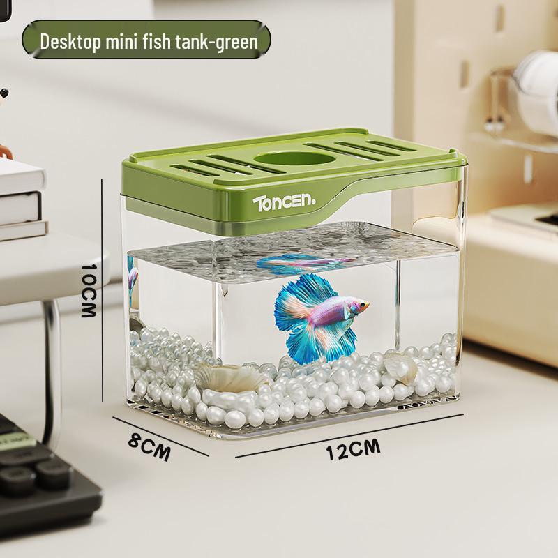 Seven-Color HD Ecological Desktop Aquarium - Creative Transparent Fish Tank for Home Decor