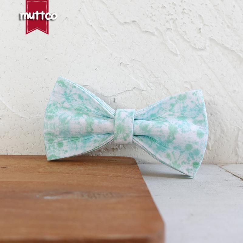 MUTTCO Durable Double-Layer Dog Bow Tie Wave Pattern UBT-136 S (10x6CM)