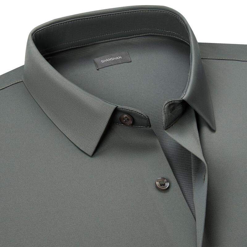 SHANSHAN Men's Seamless Silky Polo Shirt