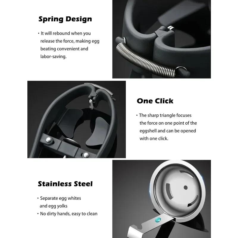 Stainless Steel Egg Opener Egg Scissors Manual Egg Tools Eggshell Cracker Egg Cutter Egg Separator Baking Kitchen Accessories