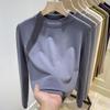 Women's Slimming Half High Neck Long Sleeve Base Layer T-shirt for Autumn/Winter 2025