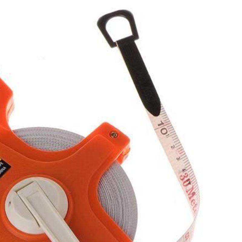 Hand Crank Tape Measure with Spike Portable Plastic Frame Fiber Measuring Reel 12.5mm Width 30