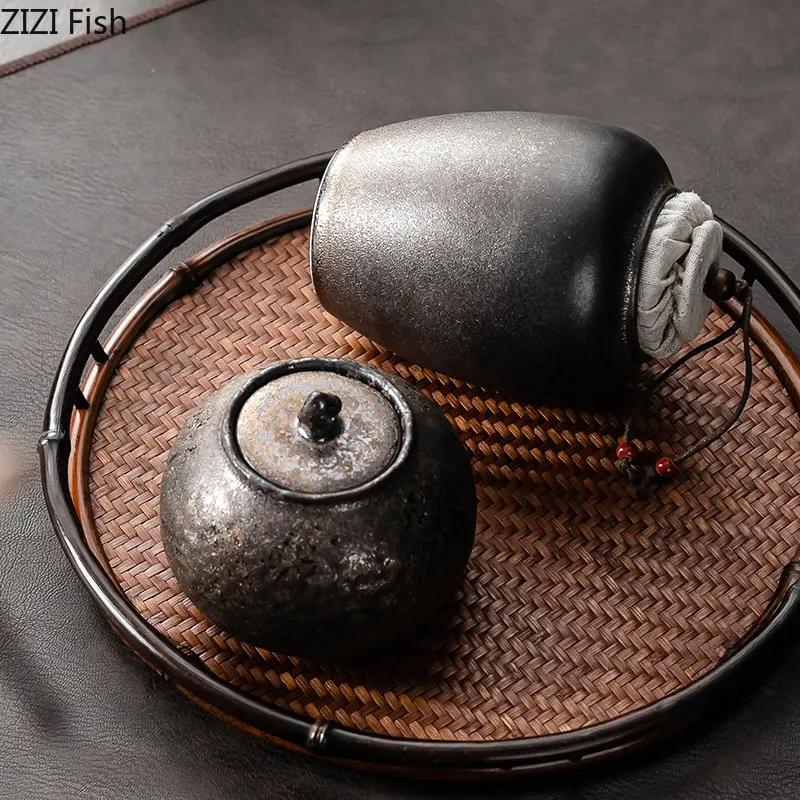Keramik-Teekanne im japanischen Stil mit Deckel, Teebehälter, tragbarer, versiegelter Vorratstank, für die Küche zu Hause, Süßigkeiten, Kaffeebohnen