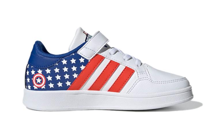 Adidas Neo Breaknet Low top Skateboard Shoes White Red Children Aged 3 7 Years Old GZ7650