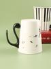 Ceramic Note Cup with Cover, Simple Household Creative, Music Score, Piano Keyboard Mug, Coffee Couple Mug, Office Gift