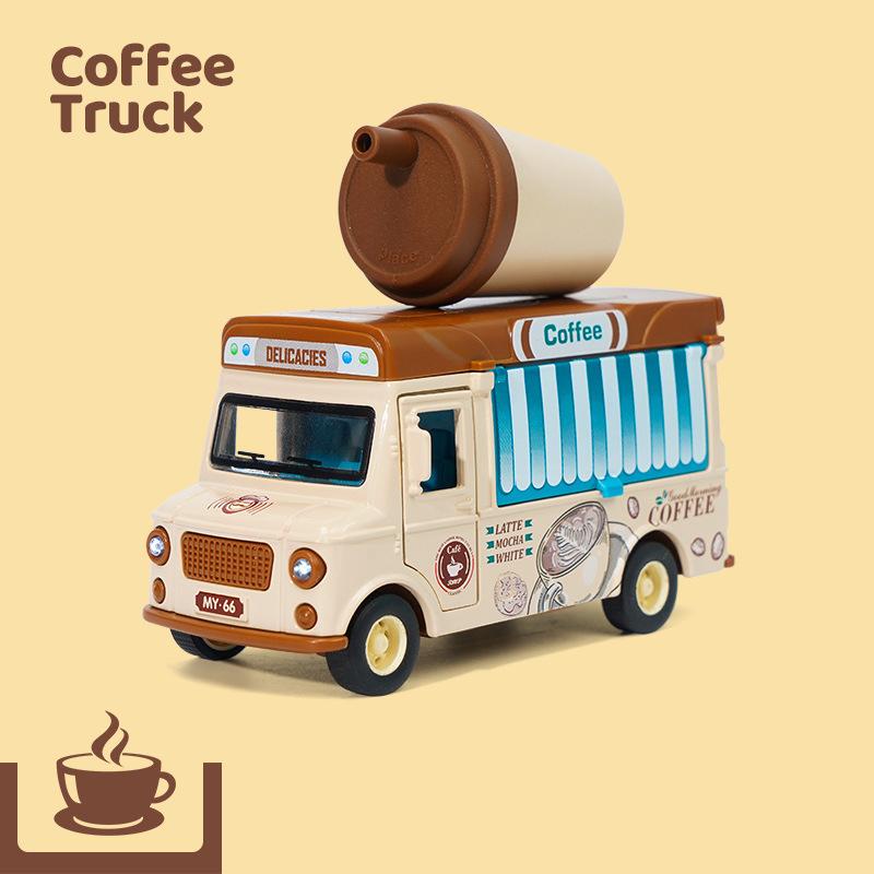 

Metal Die-cast Food Truck Children s Toy Car Model, Parent-child Game Toy Vehicle, Improve Cognition, Halloween toy gifts