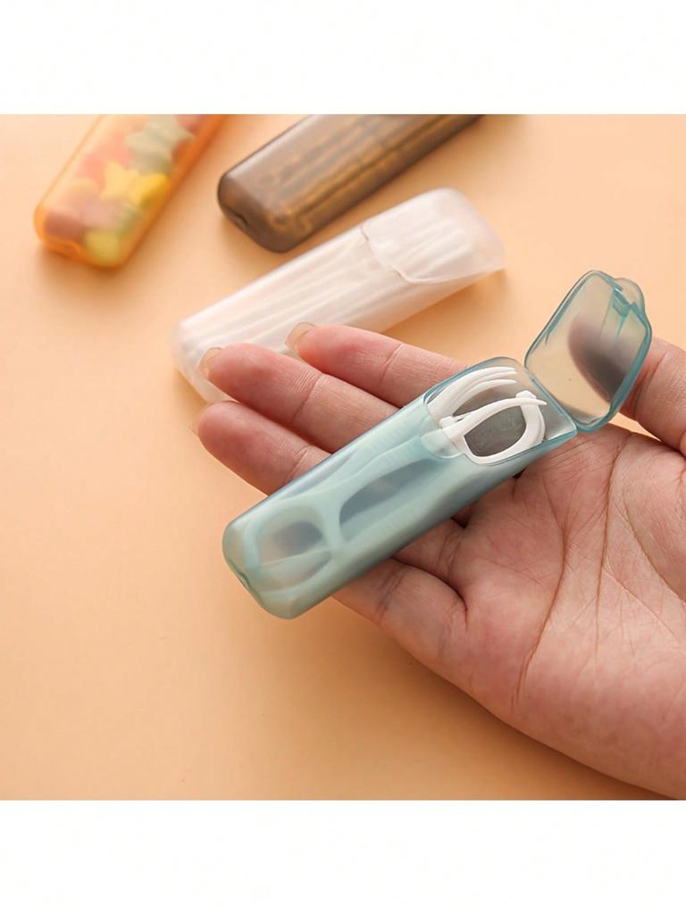 4pcs toothpick and dental floss box, small storage box, travel storage box, portable medicine box, small item storage tube