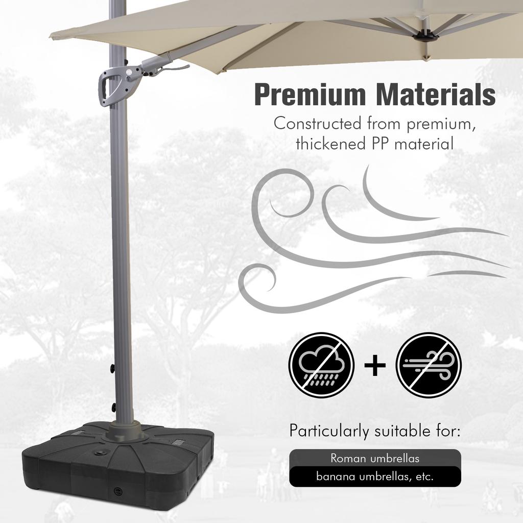 1PC Cantilever Umbrella Stand Base with Wheels Fillable Parasol Base Outdoor Furniture Parts for Yard Garden Fishing Beach