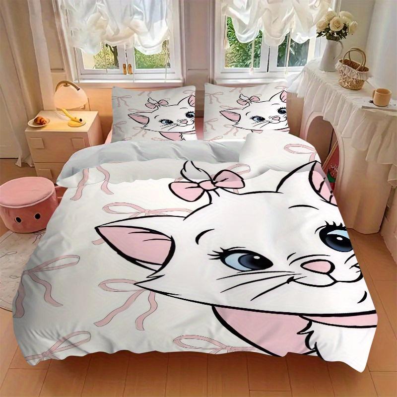

3pcs Aristocats Marie Printed Bedding Set, Soft and Comfortable Quilt Cover for Bedroom, Guest Room Q001 240x220cm