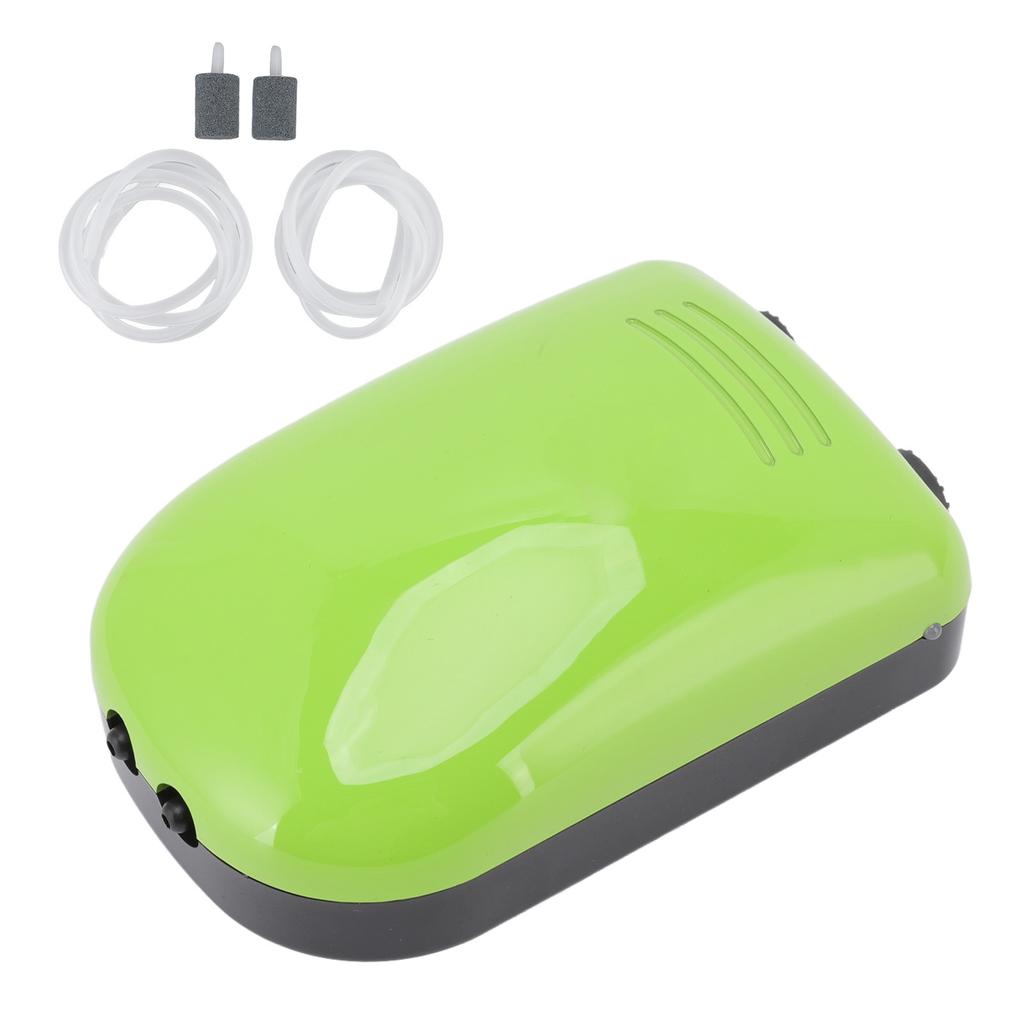 Aquarium Oxygen Pump Quiet Rechargeable 2 Outlets Mini Fish Tank Air Bubbler Pump for Fishing Home