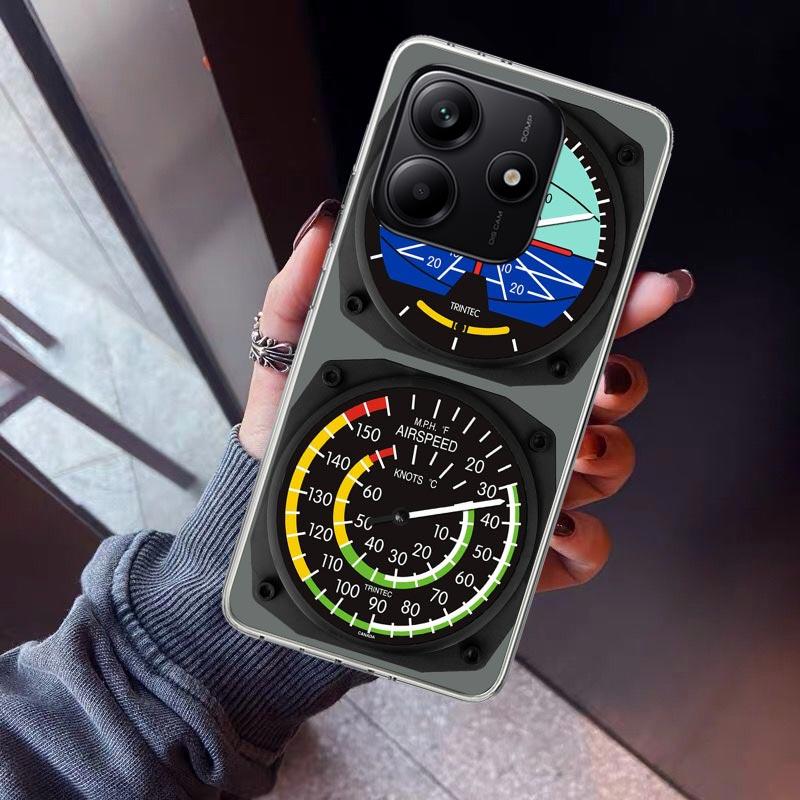 

Aviation Aeroplane Helicopter Cockpit Instrument Phone Case For Xiaomi Redmi Note 15 14 14S 13 12S 12 Pro Plus 11S 11 10S 10 4G Redmi Note 15 4G