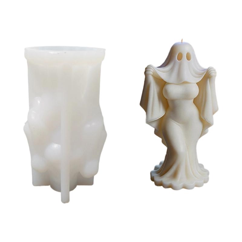 Shade Bride Figure Silicone Candle Molds Food Grade Silicone For Resin Casting Making Candle Soap and Halloween Decoration