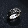 Retro Skull & Skeletons Adjustable Open Ring for Men Silver-plated Copper Gothic Punk Edgy Indie Jewelry Niche Accessories Gift