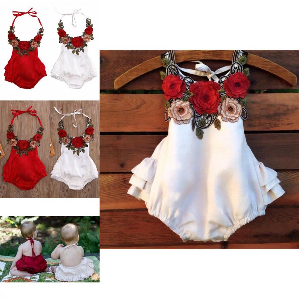 Adorable Toddler Baby Girl Flower Backless Romper Jumpsuit With Timeless Design