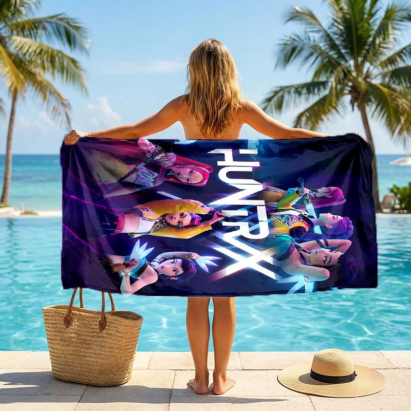 Kpop Hunter Fashion Beach Towel: Ideal for Summer Adventures Soft, absorbent and quick drying suitable for swimming and bathing