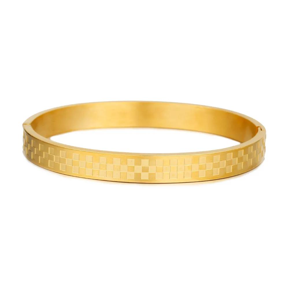 Diamant Check Open Armband Mode Armband Heren Retro Trendy Mat Check Armband