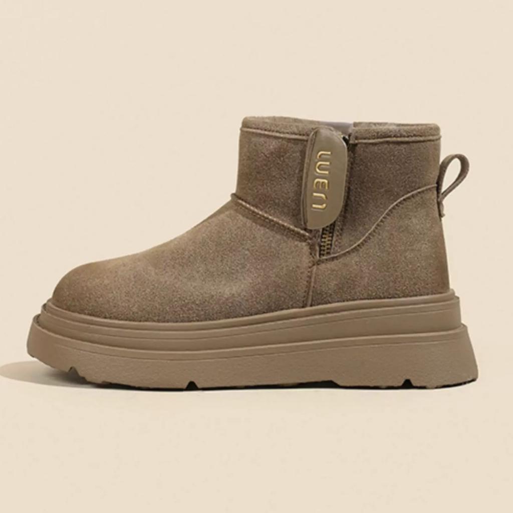 Snow boots autumn and winter new women's shoes platform-soled plush Martin boots wool cotton boots sheep cake plush Boken shoes