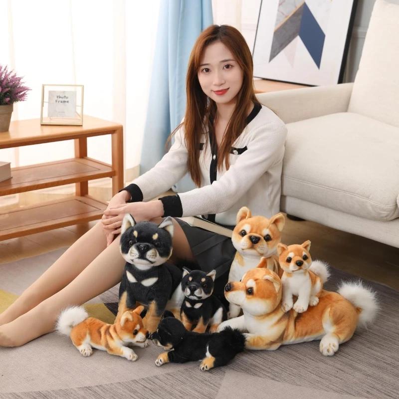 Peluche Morbido Realistico a Forma di Cane Divertente Simulazione Ripieno Piccole Bambole Cucciolo di Shiba Inu Adorabile Regalo di Compleanno per Bambino Bambini Ragazze