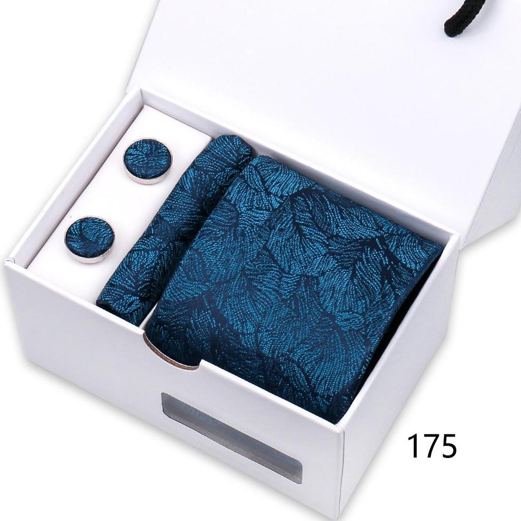 Men's High-End Polyester Tie & Pocket Square Set for Weddings and Formal Wear