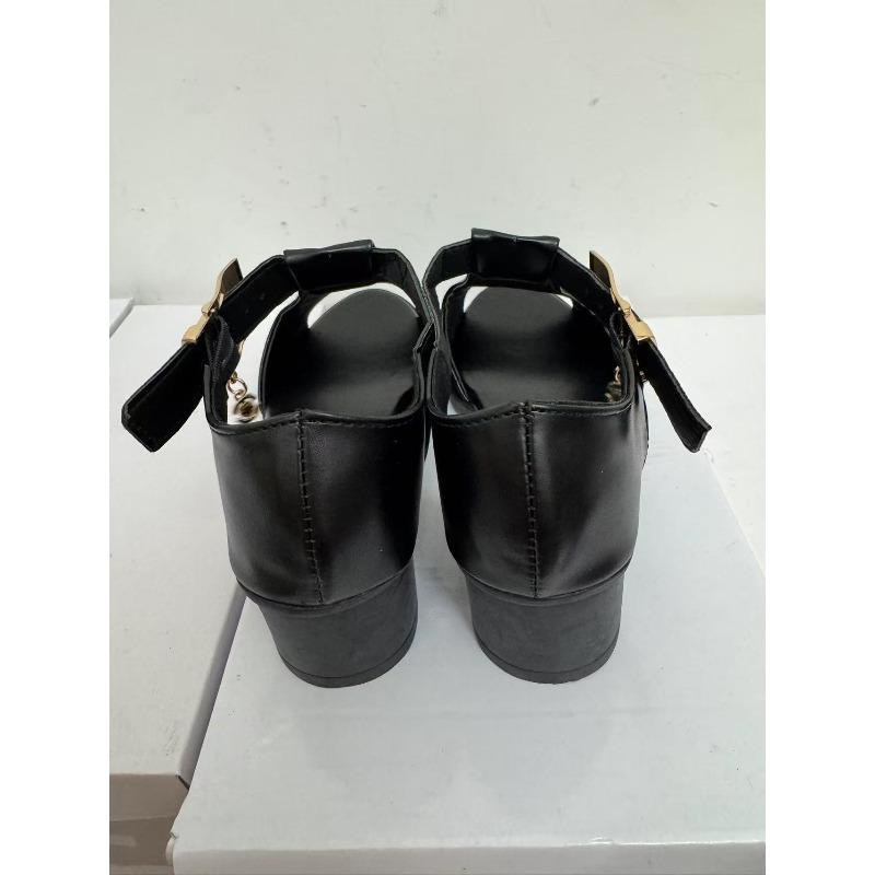 Römische Sandalen für Damen mit offener Spitze und Blockabsatz für bequemen täglichen Freizeitgebrauch