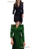 European & American Ladies' Fashionable Sequin Tie-Up Dress with Waist Cinch and Lapel 