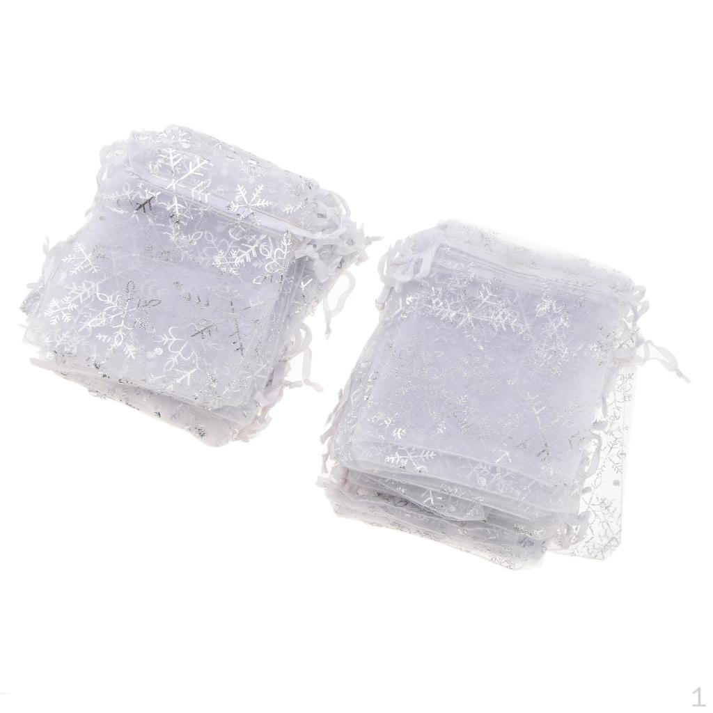 100 Штук Рождественский Тюль Прозрачный Блестящий - 9 x 12cm