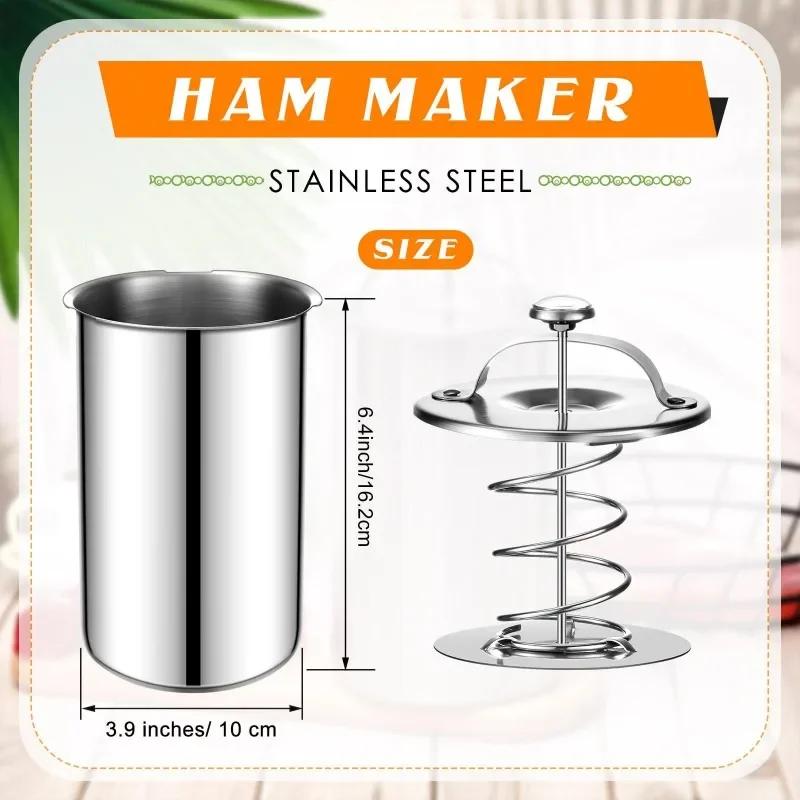 Stainless Steel Steamed Meat Pot Meat Press Cooker Ham Press with Thermometer Steamed Meat Bucket Home Kitchen Cooking Bake Tool