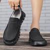 Men's Spring/Autumn Fashionable Slip-On Leather Shoes, Hand-Stitched, Large Size Casual Low-Top.