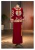 Men's Red Xiuhe Wedding Attire - Retro Chinese Tang Suit Hanfu with Dragon & Phoenix Qipao for Groom. Perfect for Guest Reception & Toasting.