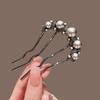 Haargabel für Frauen Dekorative Haarnadel mit Perlenverzierungen Metall-Haaraccessoires zum Stylen und Befestigen der Haare