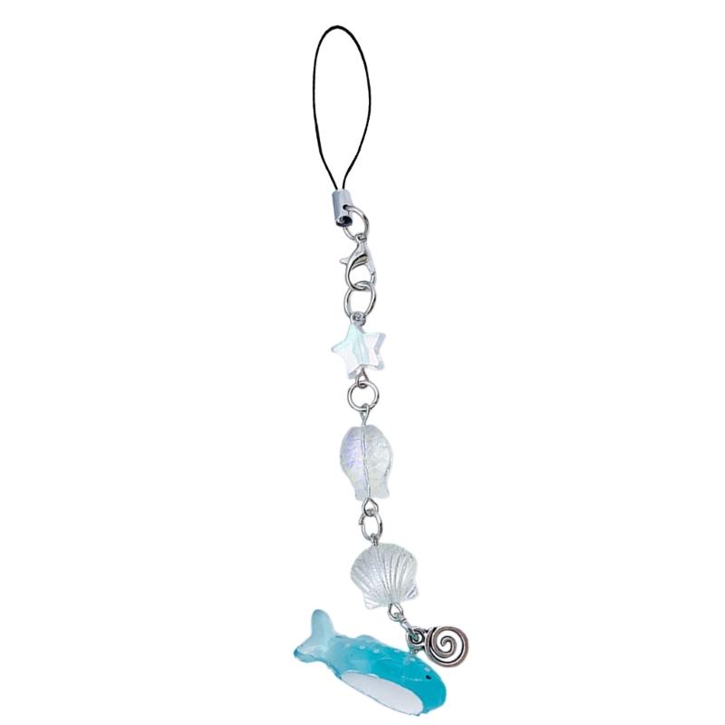 

Y2K Phone Charm Keychain Shell Fish Star Phone Strap Lanyard for Women Bag Backpack Ornament Car Key Holder Jewelry белый