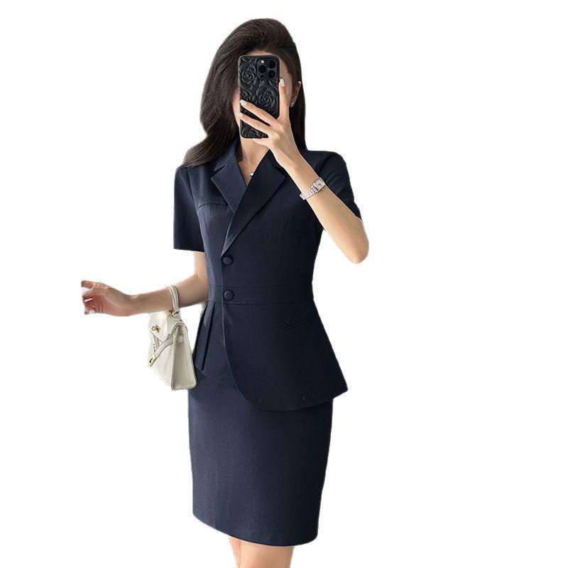 Women's Summer Short Sleeve Suit Set: Front Desk & Jewelry Store Professional Blazer