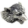Trendy Cool Wolf Head Ring for Men and Women, Retro Exaggerated Dark Hip-hop Open Ring